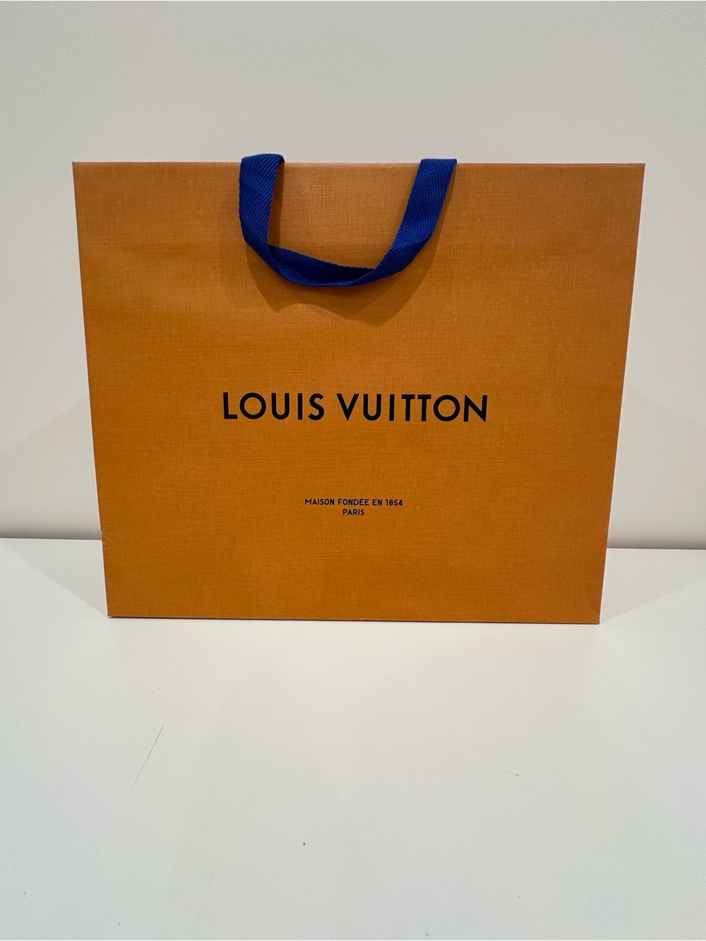 Louis Vuitton Orange Paper Shopping Bag |Size 15.75x13.5x6.5 inches